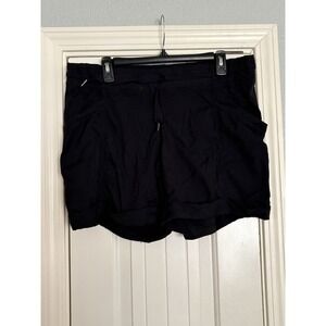 Lululemon Dance Studio Shorts Size 12 Black Lightweight Elastic Waist Relaxed